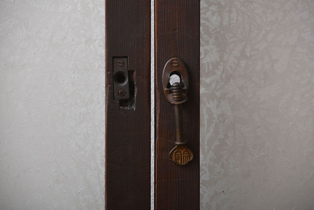 大正ロマン　モダンな背の低いガラス戸2枚セット(窓)(5)