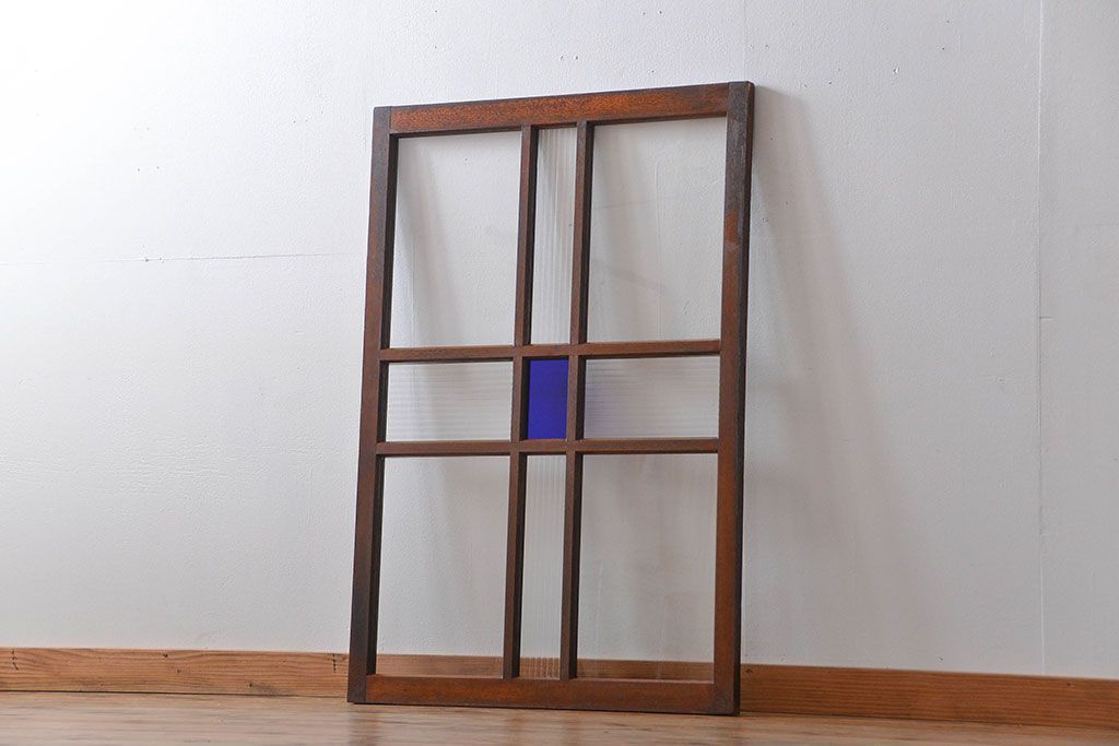 大正ロマン　当時物色ガラス入り!フィックス窓