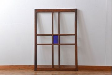 大正ロマン　当時物色ガラス入り!フィックス窓