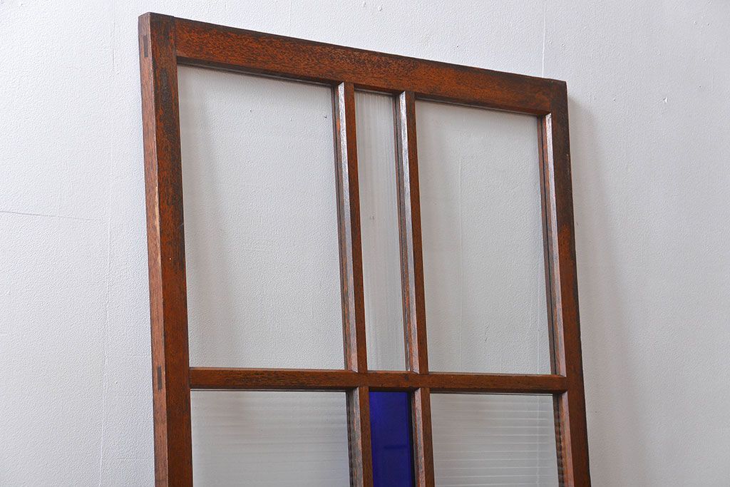 大正ロマン　当時物色ガラス入り!フィックス窓