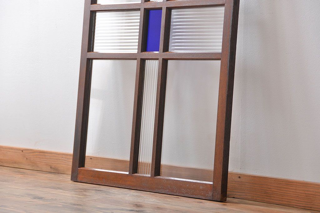 大正ロマン　当時物色ガラス入り!フィックス窓