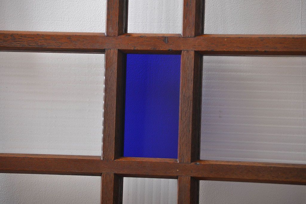 大正ロマン　当時物色ガラス入り!フィックス窓