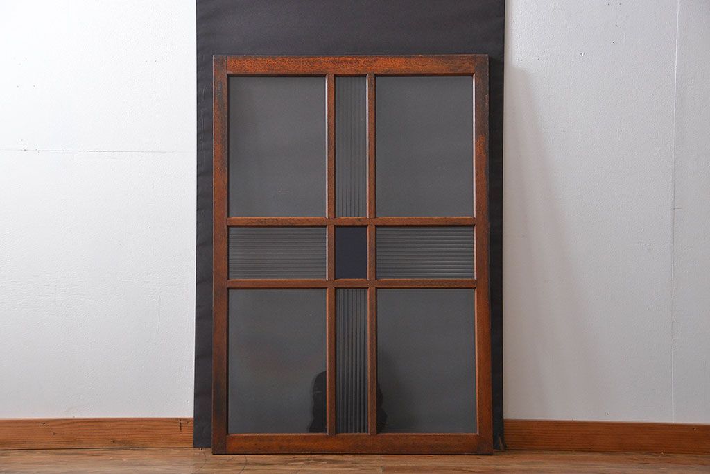 大正ロマン　当時物色ガラス入り!フィックス窓