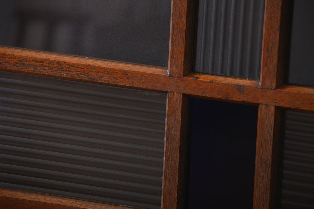 大正ロマン　当時物色ガラス入り!フィックス窓