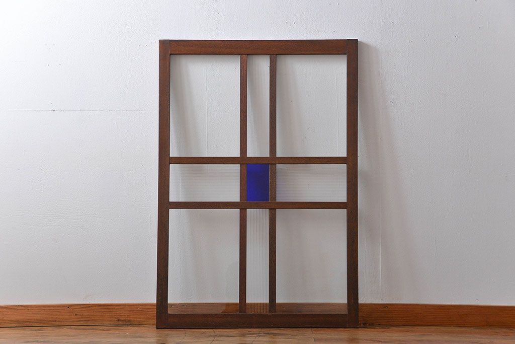 大正ロマン　当時物色ガラス入り!フィックス窓