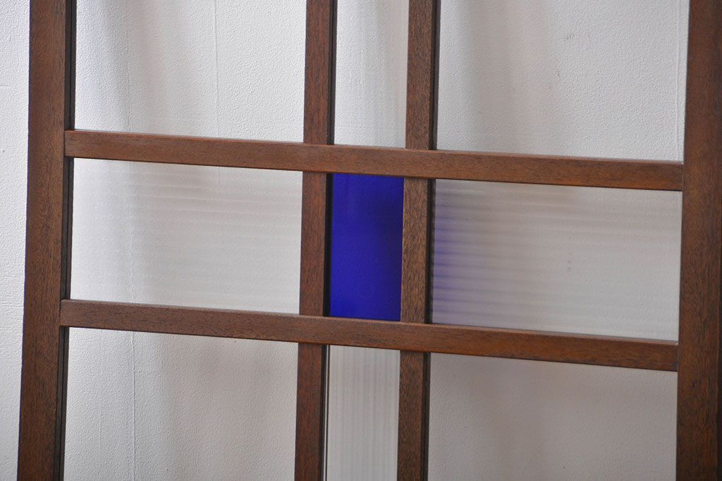 大正ロマン　当時物色ガラス入り!フィックス窓