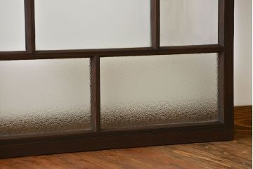 大正ロマン　当時物色ガラス入りモダンなガラス戸2枚セット(窓)