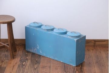 レトロ家具　昭和レトロ　ブリキガラスケース