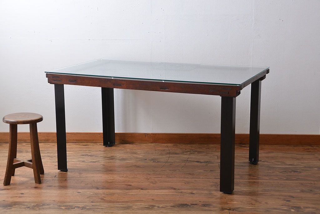 古民具・骨董 蔵戸をリメイクしたダイニングテーブル