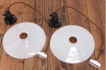 昭和レトロ　平笠照明2個セット(1)