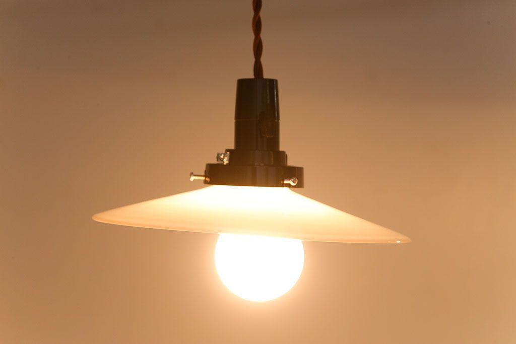 昭和レトロ　平笠照明2個セット(2)