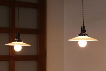 昭和レトロ　平笠照明2個セット(3)