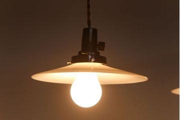 昭和レトロ　平笠照明2個セット(4)