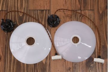 昭和レトロ　平笠照明2個セット(4)