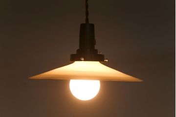 昭和レトロ　平笠照明2個セット(5)