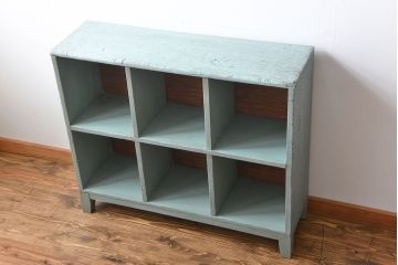 アンティーク家具　 アンティークペイント　小さなマス目棚(1)