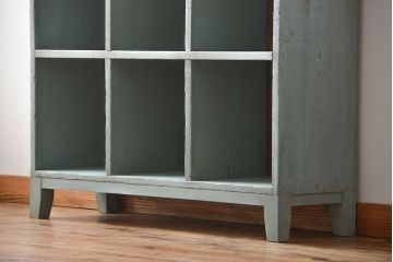 アンティーク家具　 アンティークペイント　小さなマス目棚(1)