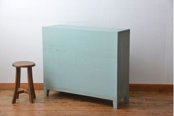 アンティーク家具　 アンティークペイント　小さなマス目棚(1)