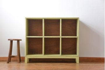 アンティーク家具　 アンティークペイント　小さなマス目棚(2)