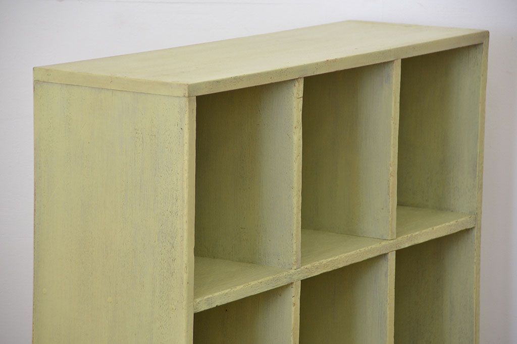 アンティーク家具　 アンティークペイント　小さなマス目棚(2)