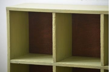 アンティーク家具　 アンティークペイント　小さなマス目棚(2)