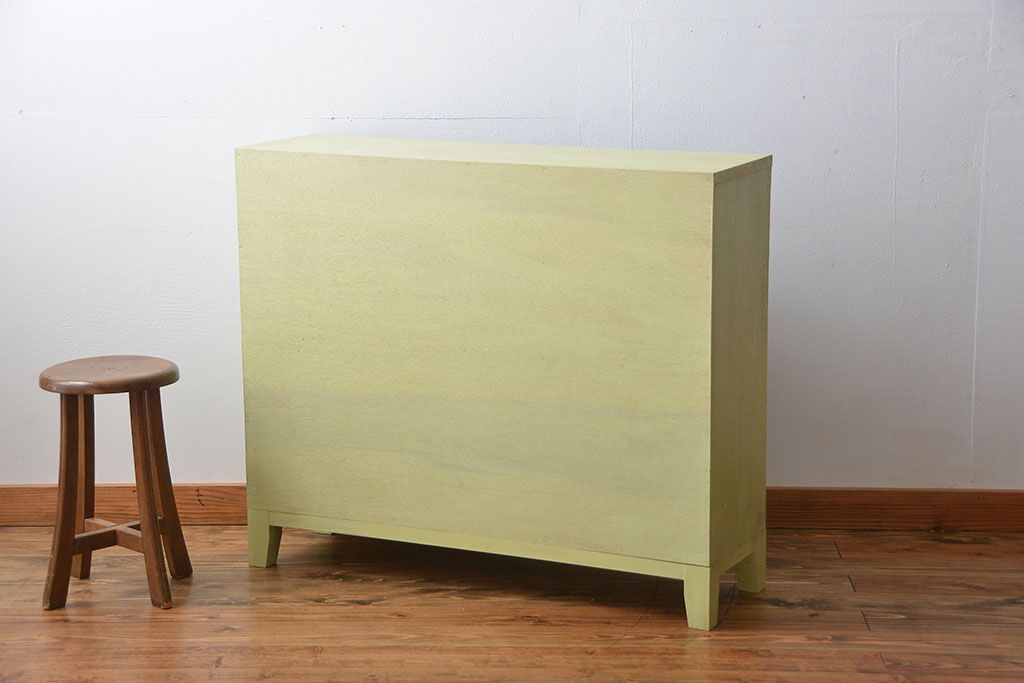 アンティーク家具　 アンティークペイント　小さなマス目棚(2)