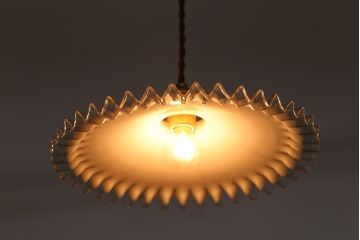 イギリスアンティーク　かわいいフリルシェード照明(4)