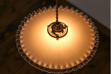 イギリスアンティーク　かわいいフリルシェード照明(5)