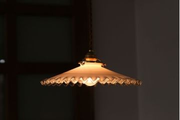 イギリスアンティーク　かわいいフリルシェード照明(6)