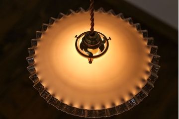 イギリスアンティーク　かわいいフリルシェード照明(6)