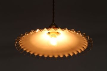 イギリスアンティーク　かわいいフリルシェード照明(6)