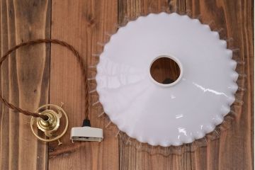 イギリスアンティーク　かわいいフリルシェード照明(6)