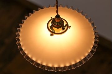 イギリスアンティーク　かわいいフリルシェード照明(7)