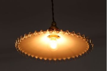 イギリスアンティーク　かわいいフリルシェード照明(7)