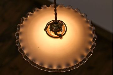 イギリスアンティーク　フリルシェード照明(8)