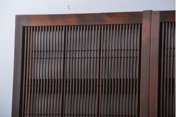 腰板欅材!裏障子付き幅の狭い格子戸4枚セット