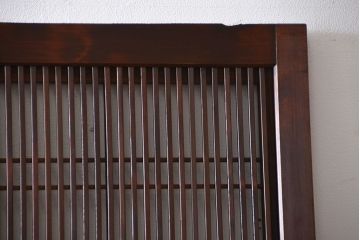 腰板欅材!裏障子付き幅の狭い格子戸4枚セット