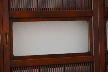 腰板欅材!裏障子付き幅の狭い格子戸4枚セット