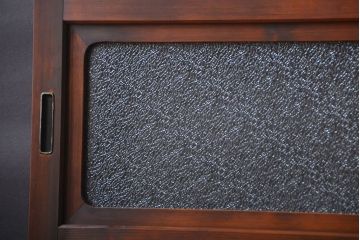 腰板欅材!裏障子付き幅の狭い格子戸4枚セット