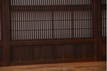 古民具・骨董　裏障子、裏ガラス付き格子戸4枚