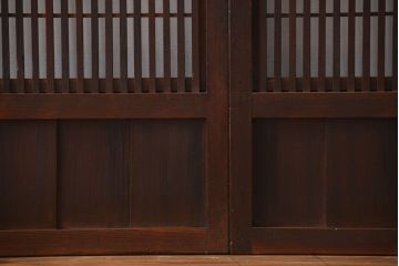 古民具・骨董　裏障子、裏ガラス付き格子戸4枚
