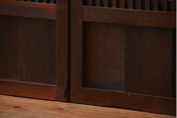 古民具・骨董　裏障子、裏ガラス付き格子戸4枚