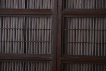 古民具・骨董　裏障子、裏ガラス付き格子戸4枚