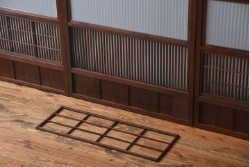 古民具・骨董　裏障子、裏ガラス付き格子戸4枚