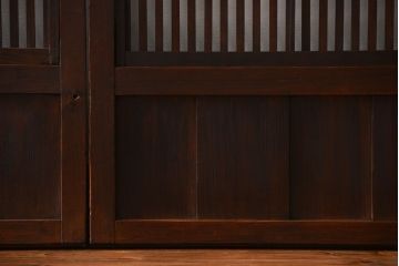 古民具・骨董　裏障子、裏ガラス付き格子戸4枚