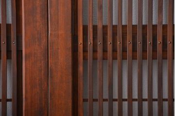 腰板欅材!裏障子付き上質な格子戸4枚セット