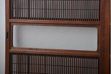 腰板欅材!裏障子付き上質な格子戸4枚セット