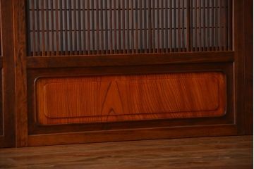 腰板欅材!裏障子付き上質な格子戸4枚セット