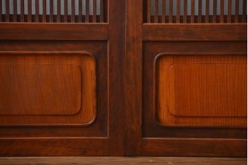 腰板欅材!裏障子付き上質な格子戸4枚セット