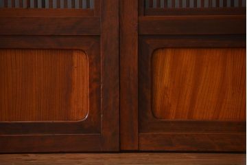 腰板欅材!裏障子付き上質な格子戸4枚セット